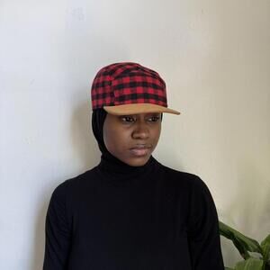Vintage streetwear plaid adjustable cap One size